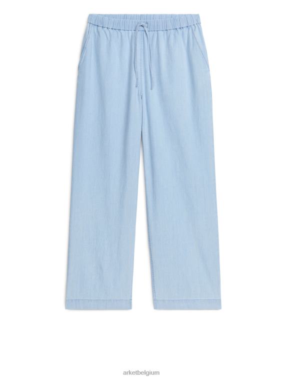 ARKET kleding 0DXJP172 blauw lichte denim broek met trekkoord vrouwen