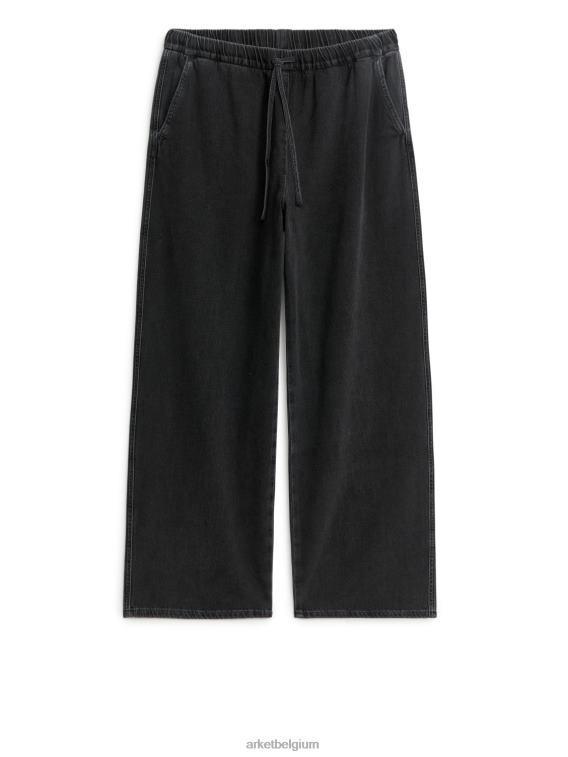 ARKET kleding 0DXJP183 zwart gewassen relaxte denimbroek vrouwen