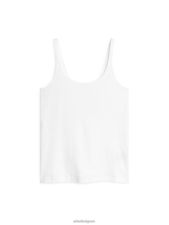 ARKET kleding 0DXJP282 wit geribbelde tanktop vrouwen