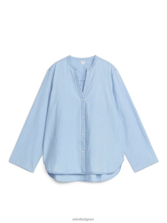 ARKET kleding 0DXJP29 lichtblauw licht denim overhemd vrouwen