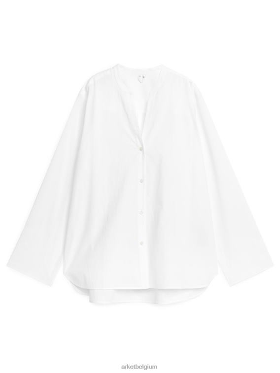 ARKET kleding 0DXJP32 wit gewassen katoenen overhemd vrouwen