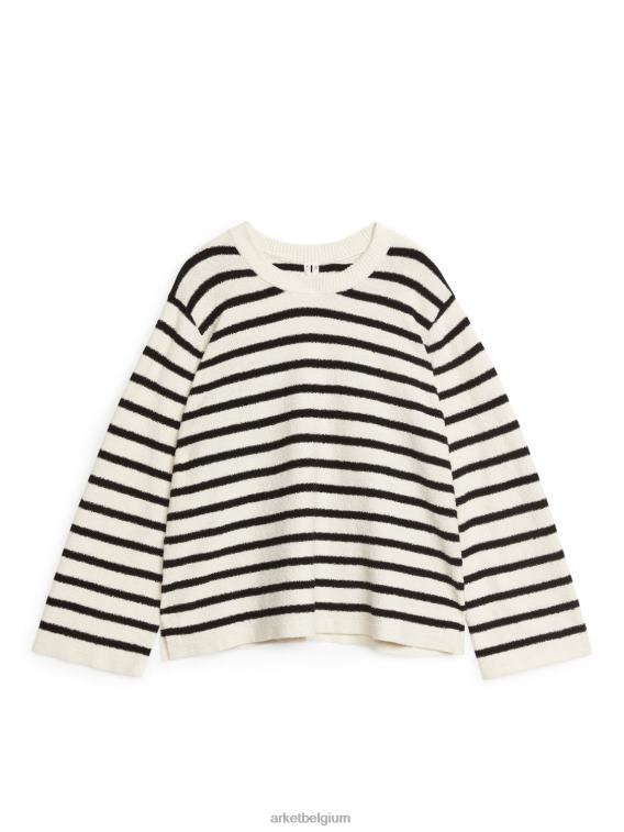 ARKET kleding 0DXJP406 gebroken wit/zwart bouclé trui vrouwen