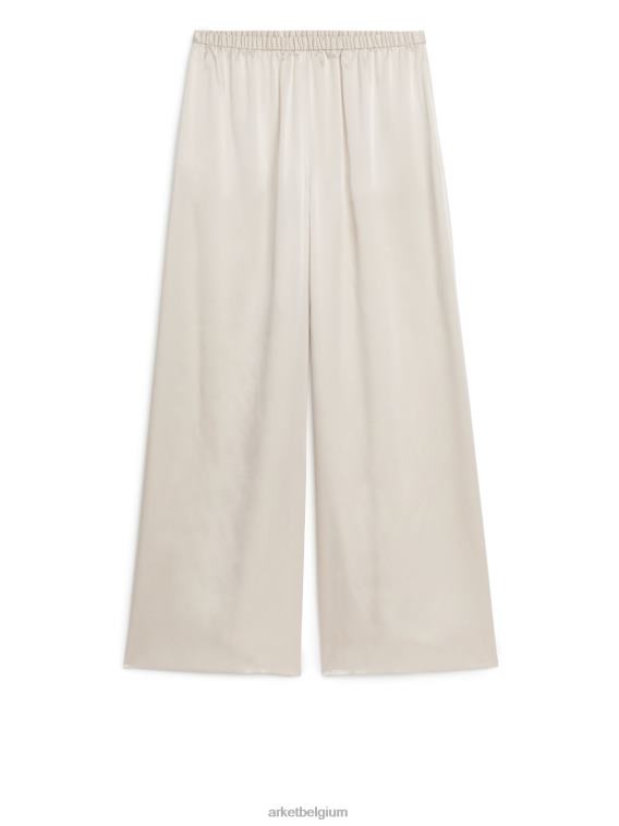 ARKET kleding 0DXJP516 licht beige zijden broek vrouwen