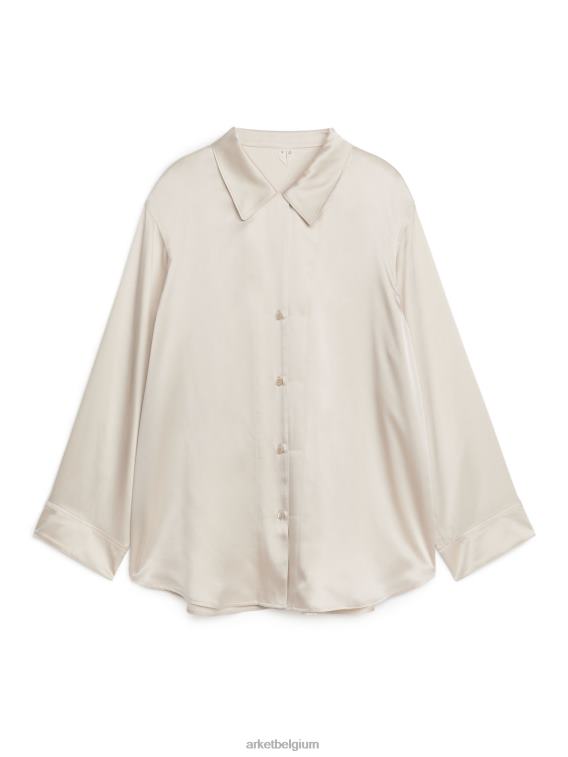 ARKET kleding 0DXJP517 beige zijden hemd vrouwen