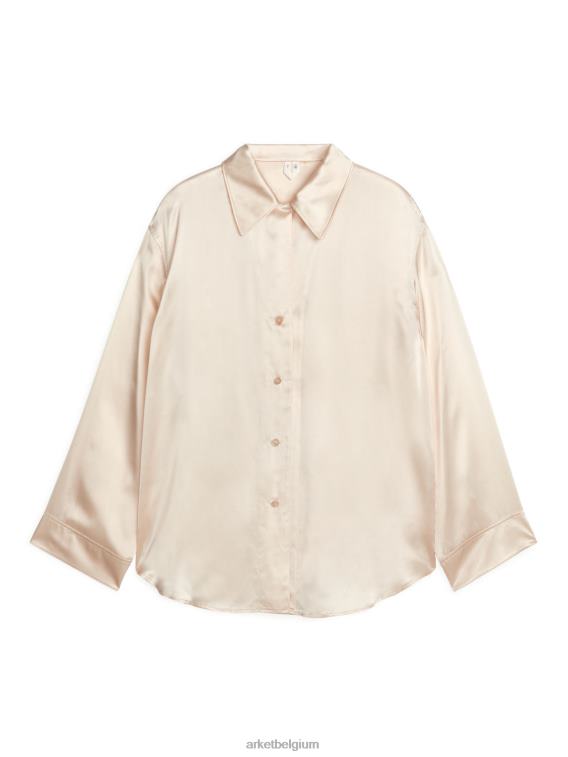 ARKET kleding 0DXJP528 gebroken wit zijden hemd vrouwen