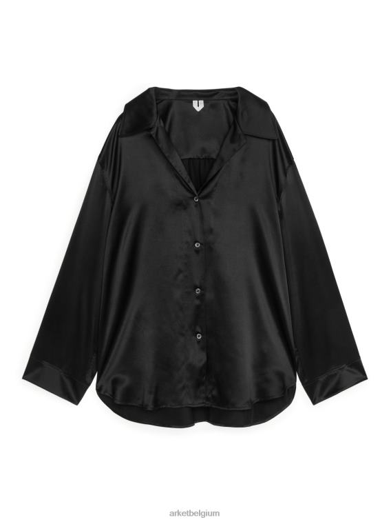 ARKET kleding 0DXJP530 zwart zijden hemd vrouwen