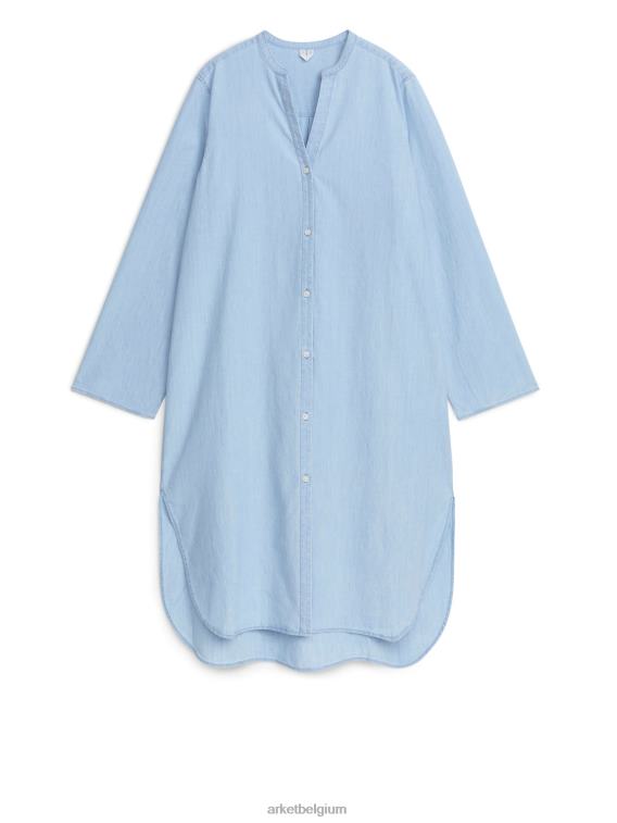 ARKET kleding 0DXJP82 blauw lichte denim overhemdjurk vrouwen