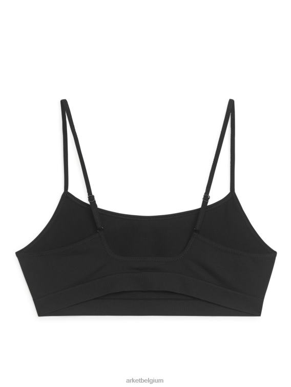 ARKET kleding 0DXJP532 zwart zachte naadloze top vrouwen