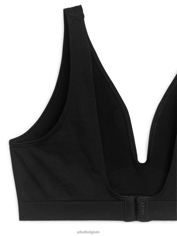 ARKET kleding 0DXJP538 zwart naadloze zachte beha vrouwen