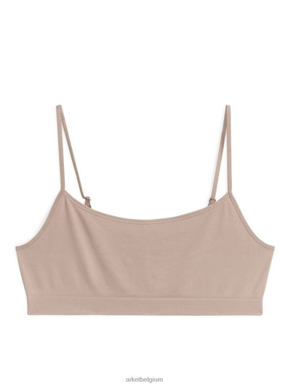 ARKET kleding 0DXJP540 beige zachte naadloze top vrouwen
