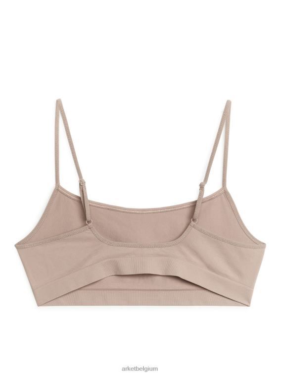ARKET kleding 0DXJP540 beige zachte naadloze top vrouwen