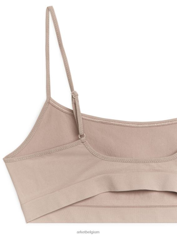 ARKET kleding 0DXJP540 beige zachte naadloze top vrouwen
