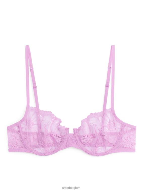 ARKET kleding 0DXJP549 roze kanten draadbeha vrouwen
