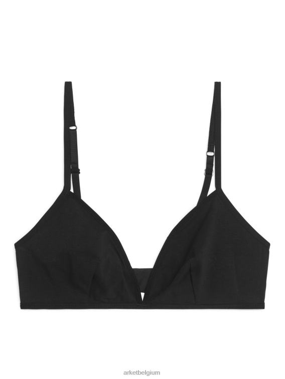 ARKET kleding 0DXJP553 zwart katoenen zachte bh vrouwen
