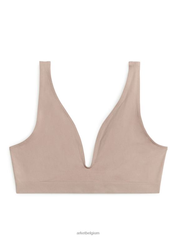 ARKET kleding 0DXJP559 beige naadloze zachte beha vrouwen