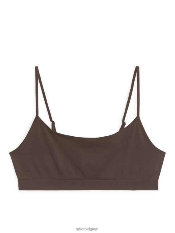 ARKET kleding 0DXJP560 bruin zachte naadloze top vrouwen