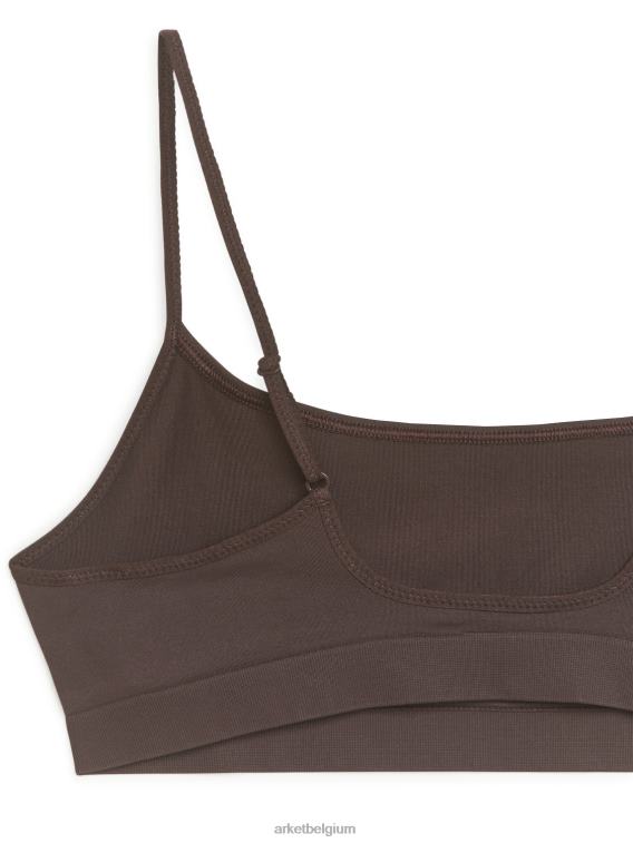 ARKET kleding 0DXJP560 bruin zachte naadloze top vrouwen
