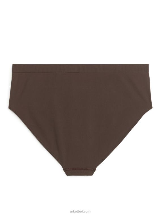 ARKET kleding 0DXJP562 donker bruin naadloze slip met hoge taille vrouwen