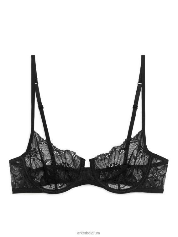 ARKET kleding 0DXJP563 zwart kanten draadbeha vrouwen