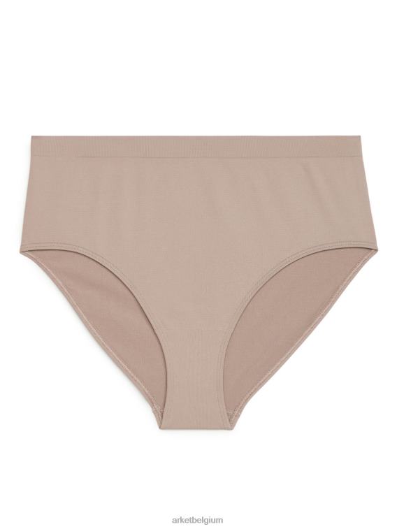 ARKET kleding 0DXJP567 poederbeige naadloze slip met hoge taille vrouwen