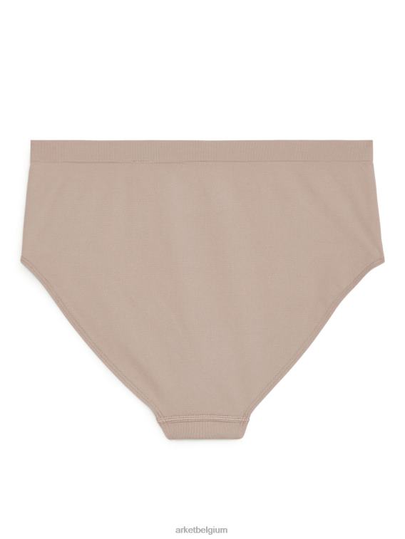 ARKET kleding 0DXJP567 poederbeige naadloze slip met hoge taille vrouwen