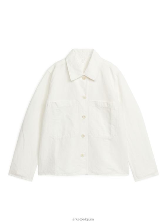 ARKET kleding 0DXJP12 gebroken wit overshirt van linnenmix vrouwen