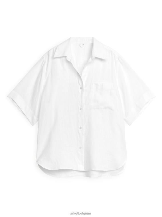 ARKET kleding 0DXJP15 wit linnen resortoverhemd vrouwen