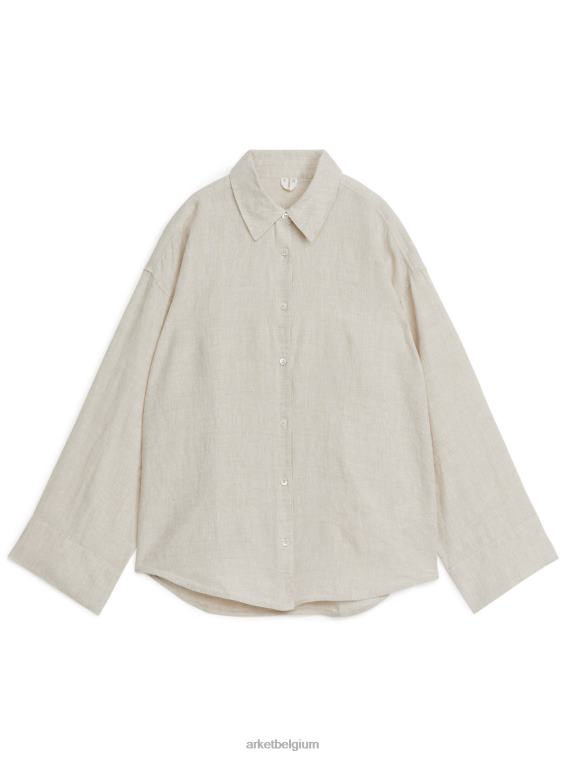 ARKET kleding 0DXJP1 beige linnen overhemd vrouwen