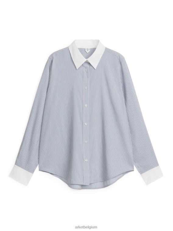 ARKET kleding 0DXJP28 blauw Wit contrasterend overhemd vrouwen