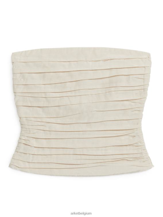 ARKET kleding 0DXJP34 gebroken wit geplooide tubetop vrouwen
