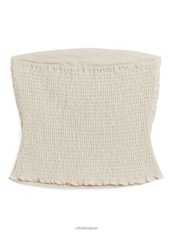 ARKET kleding 0DXJP34 gebroken wit geplooide tubetop vrouwen