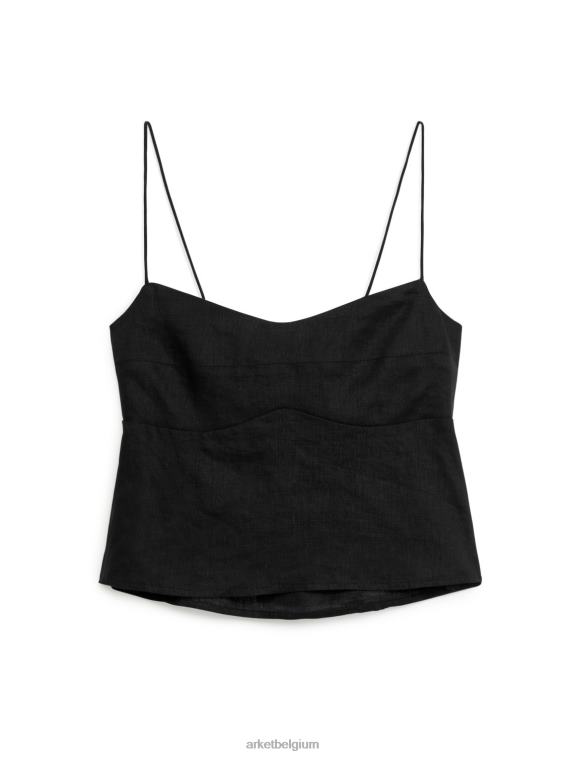 ARKET kleding 0DXJP38 zwart top met strikband aan de achterkant vrouwen