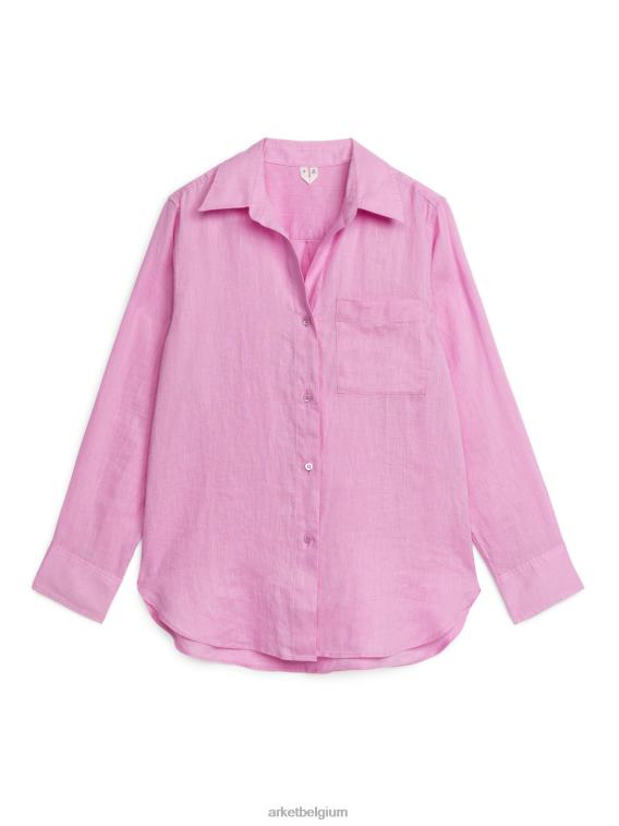 ARKET kleding 0DXJP39 roze linnen overhemd vrouwen