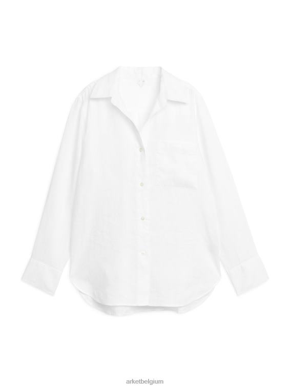 ARKET kleding 0DXJP3 wit linnen overhemd vrouwen