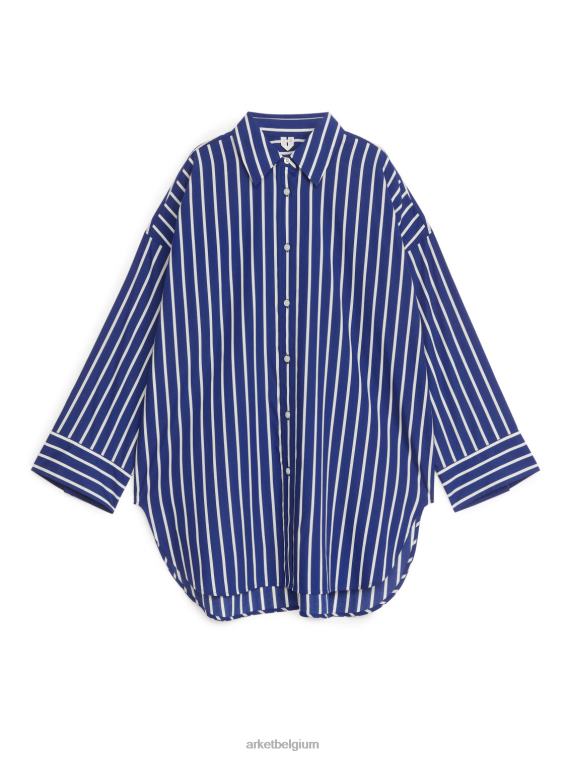 ARKET kleding 0DXJP43 blauw Wit oversized overhemd vrouwen