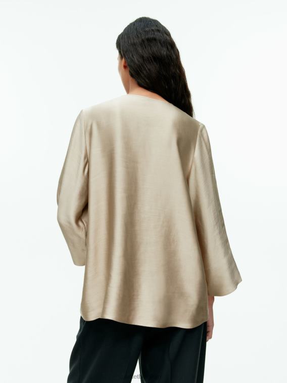ARKET kleding 0DXJP45 beige blouse van linnenmix vrouwen