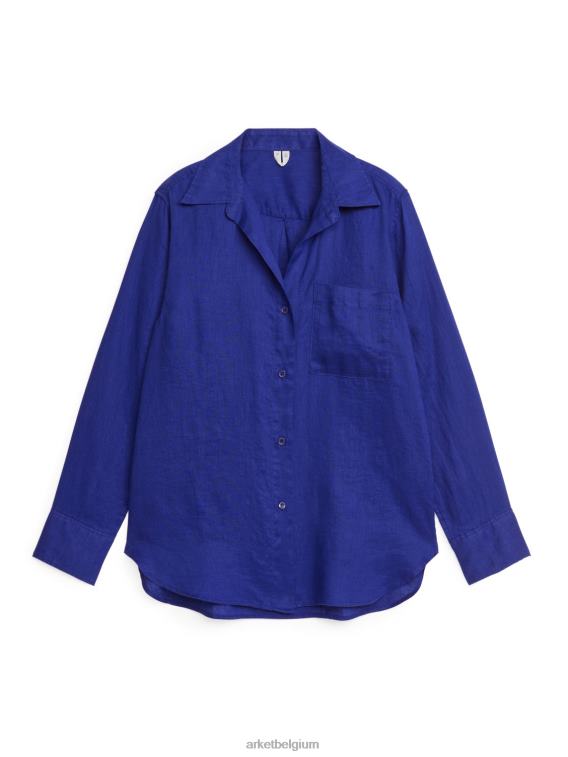 ARKET kleding 0DXJP46 helderblauw linnen overhemd vrouwen