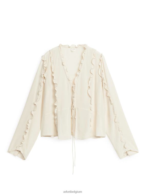 ARKET kleding 0DXJP4 gebroken wit blouse met ruches vrouwen
