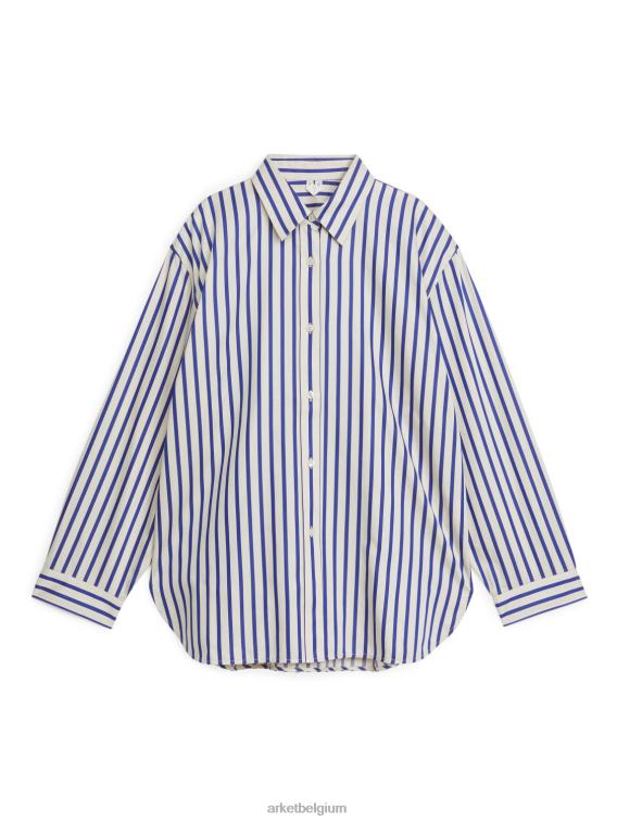 ARKET kleding 0DXJP57 blauw Wit relaxed poplin overhemd vrouwen