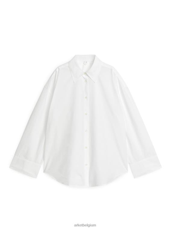 ARKET kleding 0DXJP5 wit relaxed poplin overhemd vrouwen