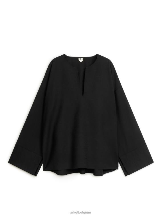 ARKET kleding 0DXJP61 zwart blouse met v-hals vrouwen