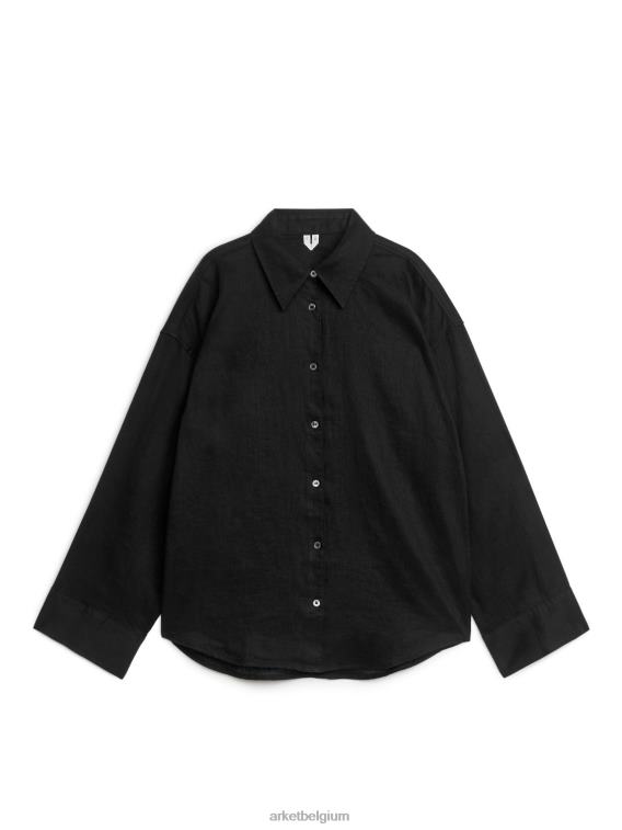ARKET kleding 0DXJP64 zwart linnen overhemd vrouwen