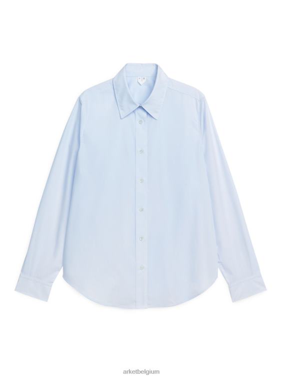 ARKET kleding 0DXJP66 lichtblauw poplin overhemd met rechte snit vrouwen