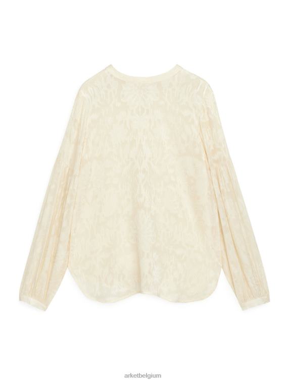 ARKET kleding 0DXJP68 gebroken wit blouse met bloemenjacquard vrouwen