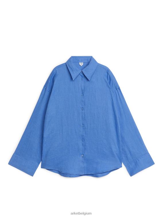 ARKET kleding 0DXJP8 blauw linnen overhemd vrouwen