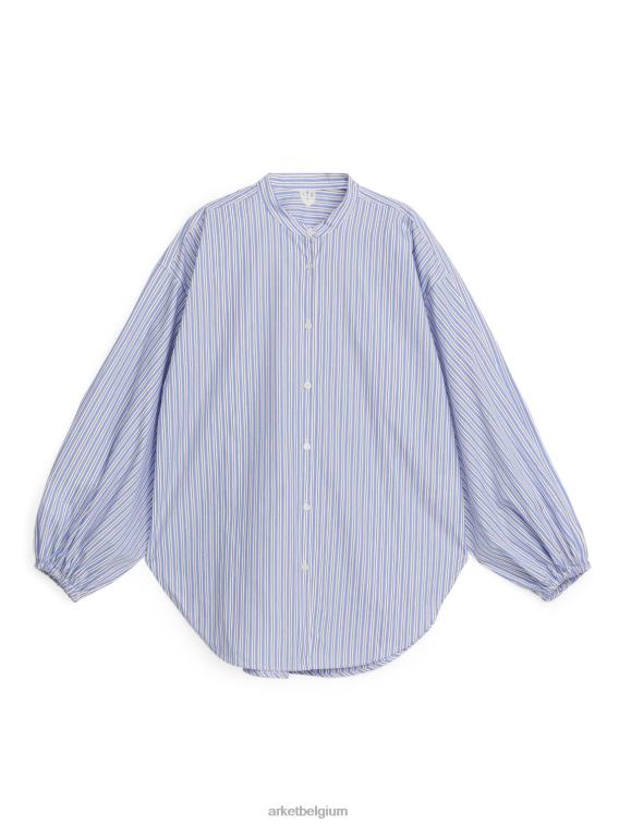 ARKET kleding 0DXJP9 blauw Wit relaxed katoenen overhemd vrouwen