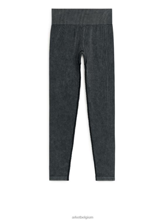 ARKET kleding 0DXJP508 zwart gewassen geribbelde naadloze panty vrouwen