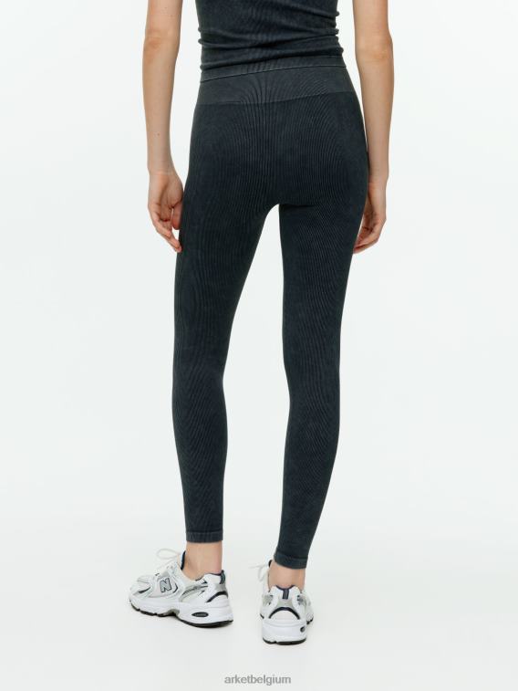 ARKET kleding 0DXJP508 zwart gewassen geribbelde naadloze panty vrouwen