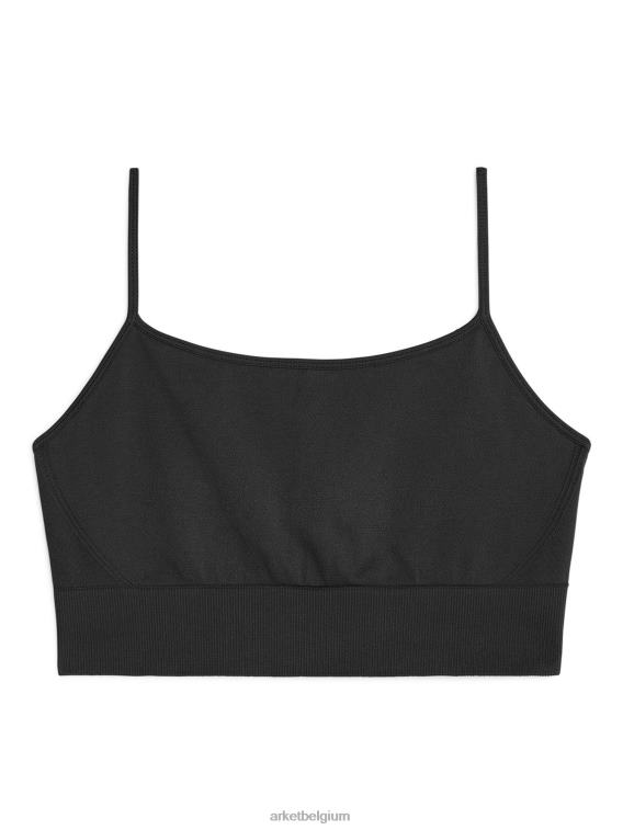 ARKET kleding 0DXJP510 zwart naadloze yoga-bh vrouwen