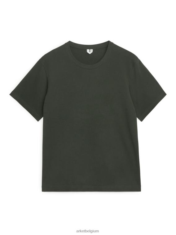 ARKET kleding 0DXJP1000 donker bosgroen zwaargewicht t-shirt vrouwen